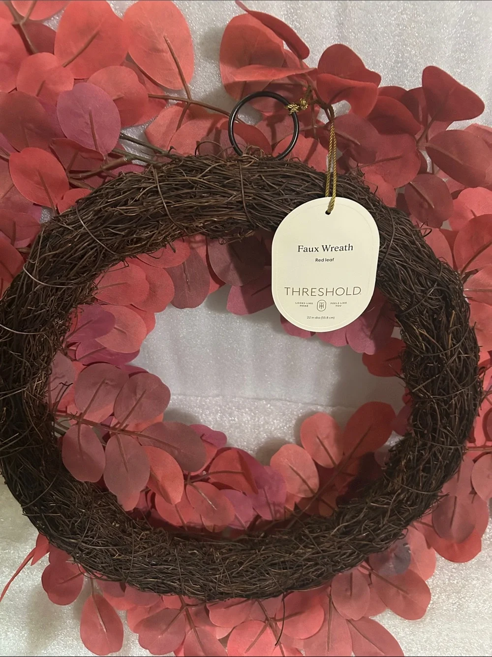 Threshold 22” Red Leaf Autumn Eucalyptus Wreath